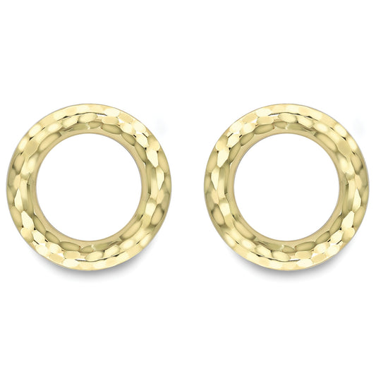 9ct Gold Reptile Skin Donut Ring Stud Earrings - ERNR02367