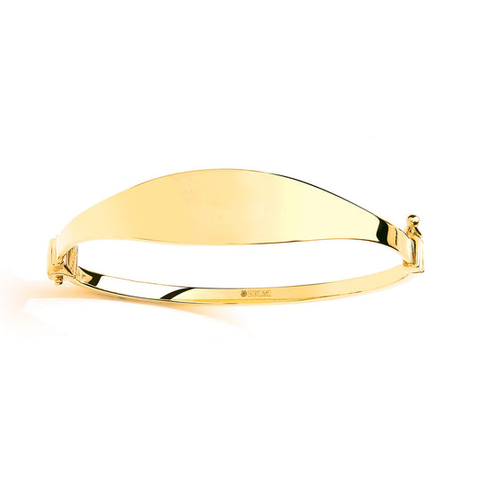 9ct Gold ID Polished Bangle - G9BN1018