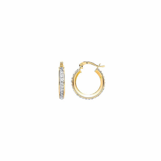 9ct Gold CZ Hoop Earring Hoop Earrings - G9E8007