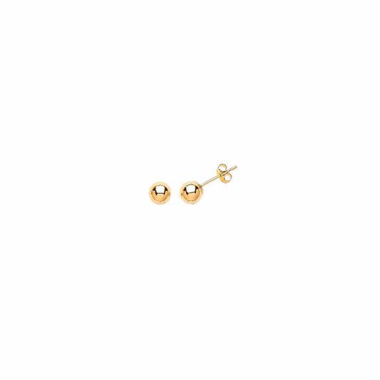 9ct Gold Polished Bead Round Ball Stud Earrings 5mm - G9E8043