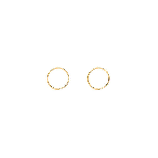 9ct Gold Plain Sleeper Hoop Earrings - G9E8056