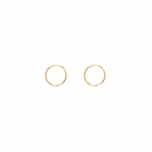 9ct Gold Plain Sleeper Hoop Earrings - G9E8056