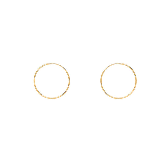 9ct Gold Plain Sleeper Hoop Earrings - G9E8057