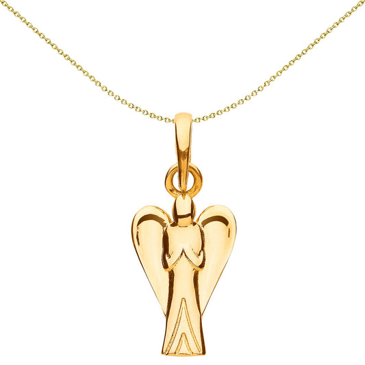 9ct Gold Praying Angel Pendant Necklace 16-20 inch - G9P6015
