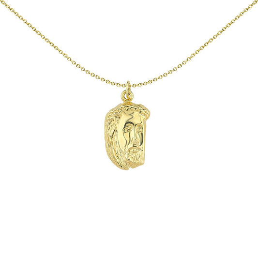 Unisex 9ct Gold Head of Jesus Pendant Necklace 16-20 inch - G9P6029