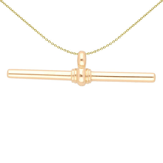 9ct Gold T-Bar Anchor Pendant Necklace 16-20 inch - G9P6031T