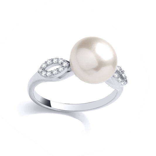 925 Sterling Silver CZ Full Moon Firefly Wings Cocktail Ring - GSR1001