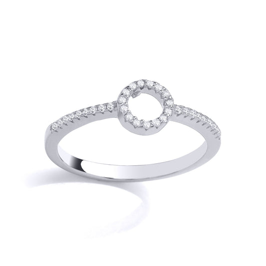 925 Sterling Silver CZ Halo Circle Eternity Ring - GSR1003