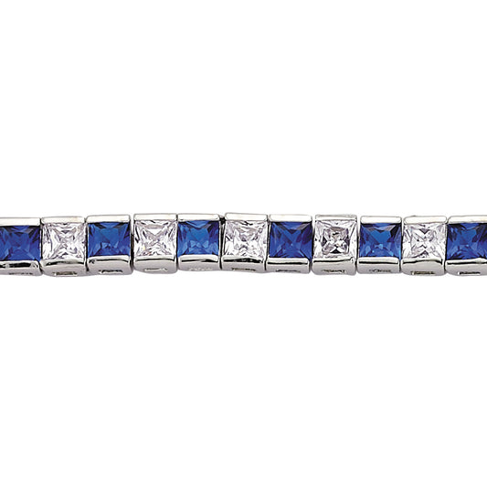 Rhodium Plated Brass Tennis Bracelet - GVB103BRSAP