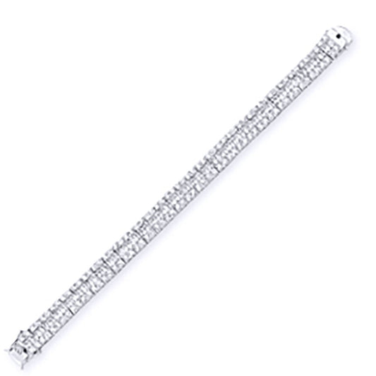 Silver Baguette CZ Eternity Tennis Bracelet 10mm 7 inch - GVB112