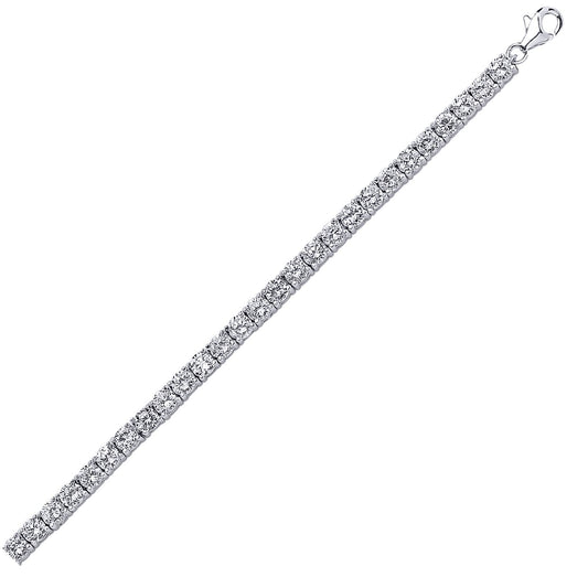 Silver CZ Eternity Tennis Bracelet 6mm 7 inch - GVB168