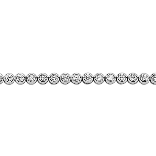 Silver CZ Eternity Rubover Tennis Bracelet 3mm 7.5 inch - GVB193