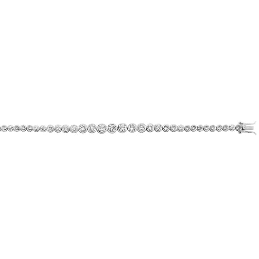 Silver CZ Graduated Eternity Tennis Bracelet 7mm 7.5 inch - GVB194