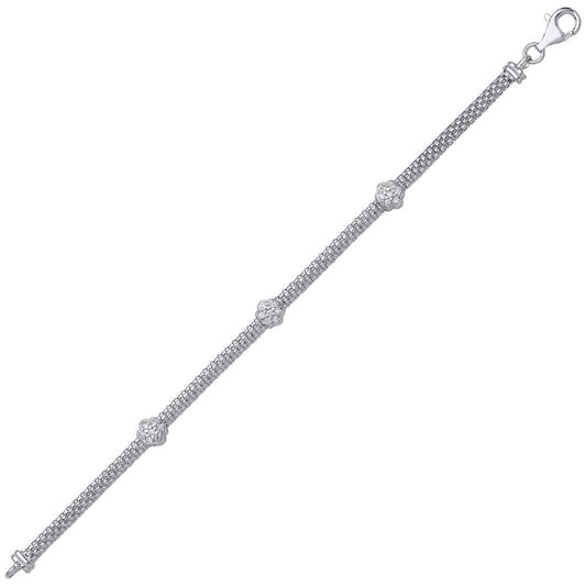 Silver CZ Correanna Daisy Bracelet - GVB204