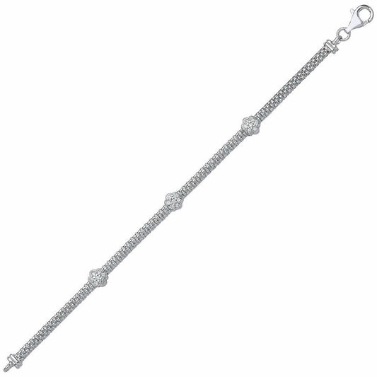 Silver CZ Correanna Daisy Bracelet - GVB204