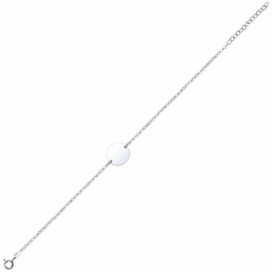 Silver ID Identity 17mm Round Disc Tag ID Identity Bracelet 13mm - GVB221