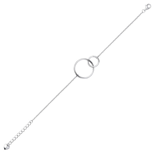 Silver Chinese Linking Rings Charm Bracelet 6 inch - GVB369