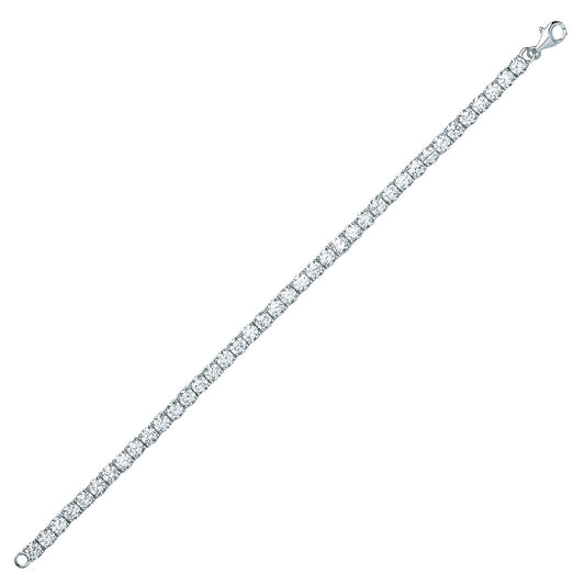 Silver CZ Line Tennis Bracelet 4mm - GVB416WH
