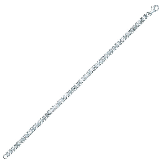 Silver Oval CZ Line Tennis Bracelet 4mm - GVB417