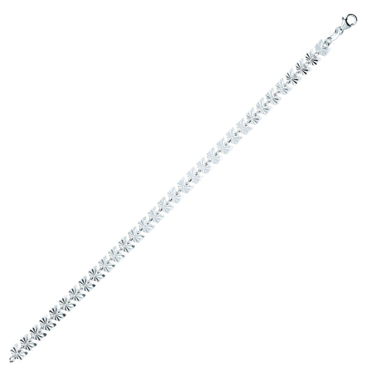 Silver Sunburst Forzatina Arrowhead Flat Link Bracelet 6mm 7.5" - GVB456