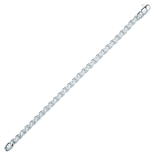 Silver Polished Chunky Spiga Chain Bracelet 6mm - GVB461