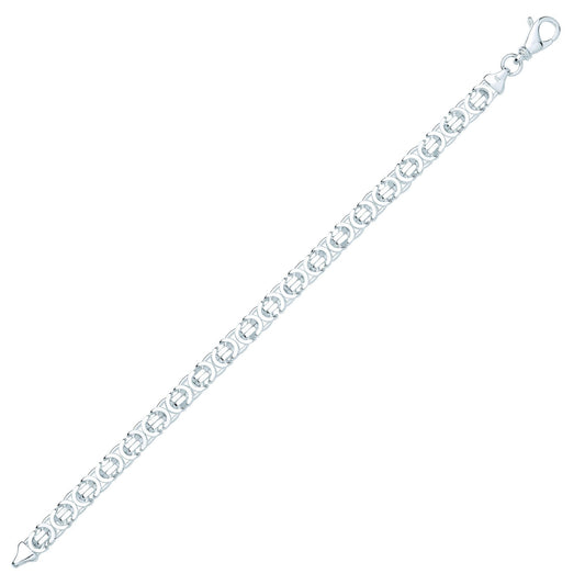 Mens Silver Italian Byzantine Bracelet 7mm - GVB464