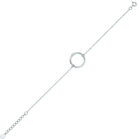 Silver Carrier Hoop Charm Bracelet - GVB471