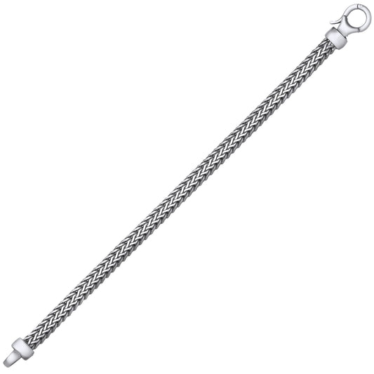 Mens Silver Double Franco Chunky Snake Chain Bracelet 8.5" - GVB525