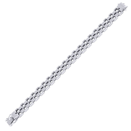 Silver Presidential Watch Link Strap Bracelet 10mm 7.5" - GVB556