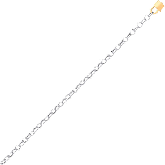 Gilded Silver Love Padlock Oval Belcher Rolo Charm Bracelet 7.5" - GVB572