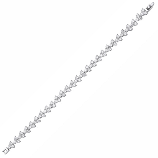 Sterling Silver CZ Teardrop Tennis Bracelet - GVB638