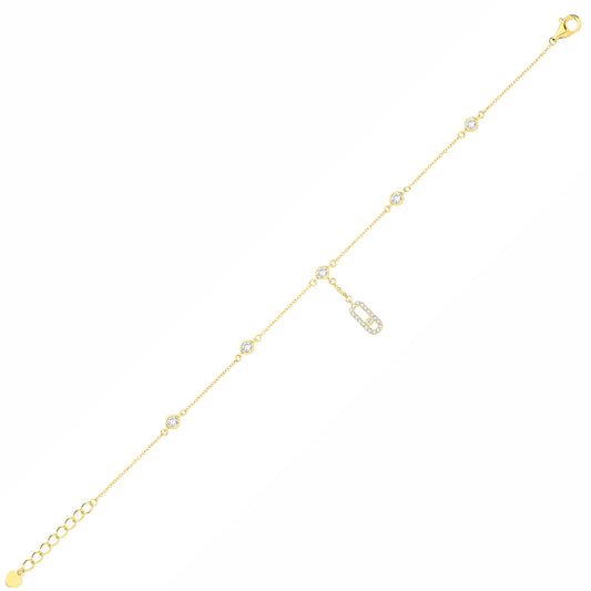 Gold-plated Sterling Silver CZ Bracelet - GVB640