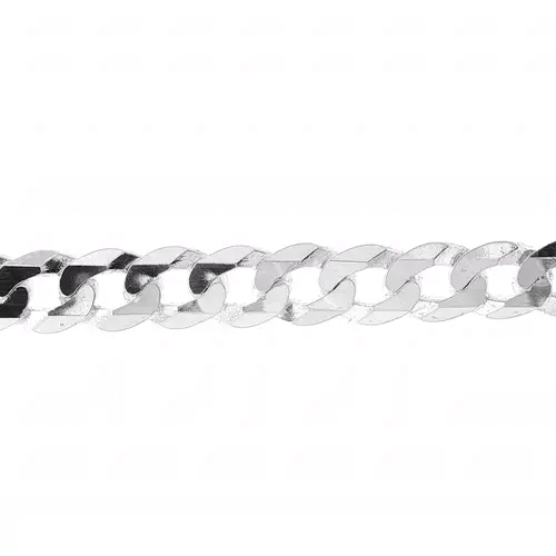 925 Silver Bevelled Ultra Flat Curb Chain Necklace 7mm - GVCH36