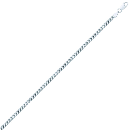 Unisex Silver Franco 3D Curb Necklace 3.5mm 24" - GVCH38