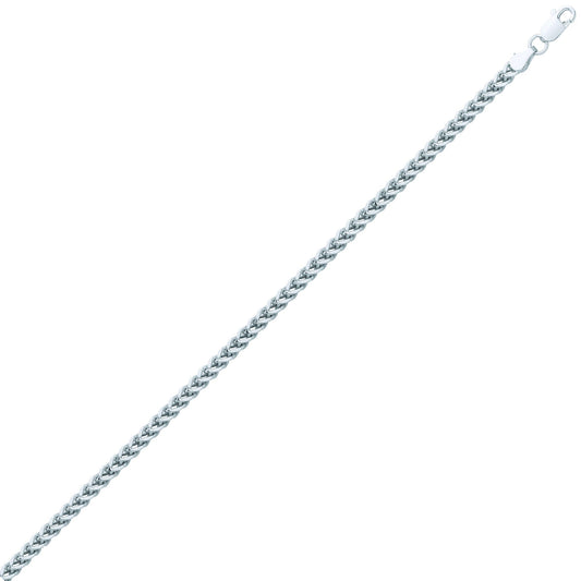 Unisex Silver Franco 3D Curb Necklace 4mm 26" - GVCH39