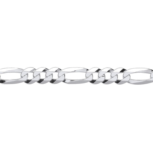 Sterling Silver Diamond-cut 3+1 Figaro Chain Necklace 6mm - GVCH47
