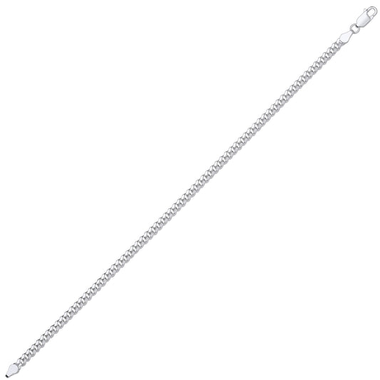 Silver Miami Cuban Court Curb Link Chain Bracelet 4mm 8.5" - GVCH54