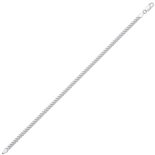Silver Miami Cuban Court Curb Link Chain Bracelet 4mm 8.5" - GVCH54