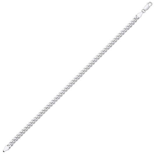 Unisex Silver Miami Cuban Court Curb Link Chain Bracelet 5mm 8.5" - GVCH55