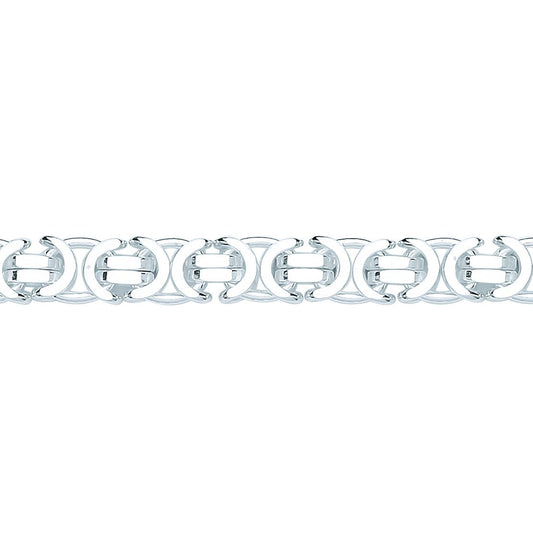 925 Sterling Silver Flat Byzantine Chain Necklace 7mm - GVCH58