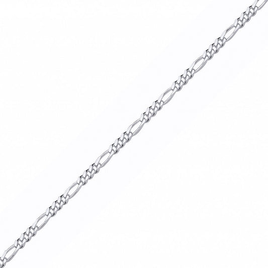 925 Sterling Silver Figaro Diamond Cut Link Chain - GVCH59