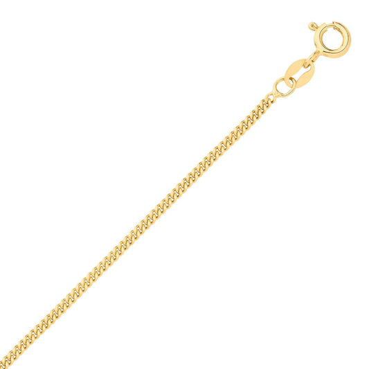 Gold-plated Silver Curb Pendant Chain Necklace 1.8mm 18inch - GVCH6-18G
