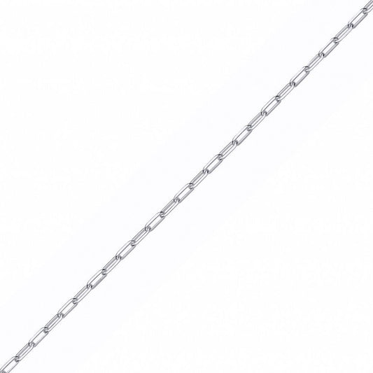 Silver Oval Pill Paperclip Link Pendant Chain Necklace - GVCH60