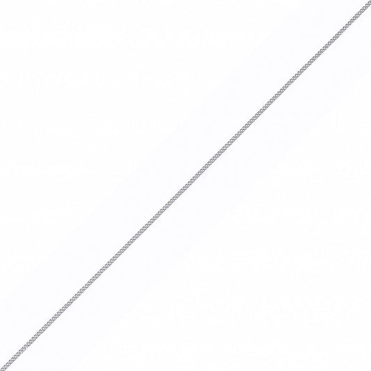 Silver Diamond-cut Curb Pendant Chain Necklace 18 inch 45cm - GVCH63