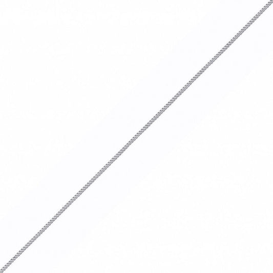 Silver Traditional Diamond-Cut Rounded Curb Curb Chain Necklace - GVCH64