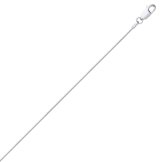 Silver Rounded Snake Link Pendant Chain Necklace - GVCH69