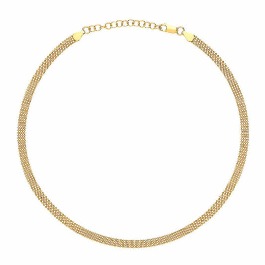 Gilded Silver 4 Row Bead Cage Collarette Necklace 5mm 14.5-16.5" - GVCL004G