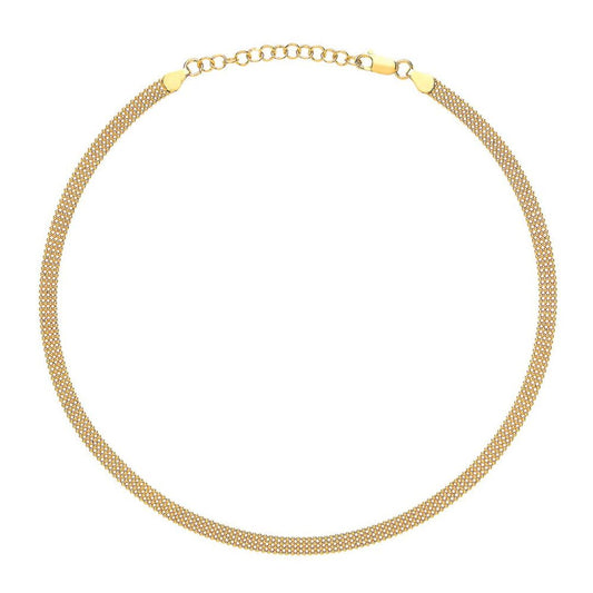 Gilded Silver 4 Row Bead Cage Collarette Necklace 5mm 14.5-16.5" - GVCL004G