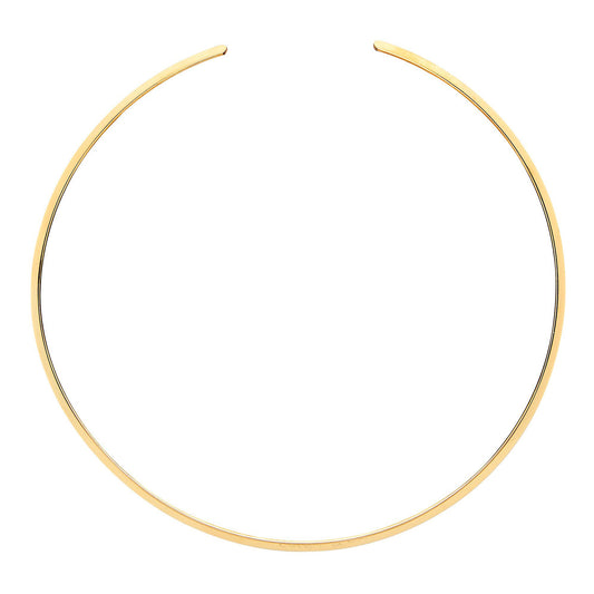 Gilded Silver Flat Flexi Necklace 3mm 15" with 2" Gap (Fits 17") - GVCL006Y