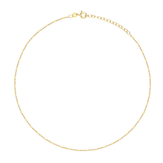 Gilded Silver Octagon Prism Bead Chain Choker Collarette Necklace - GVCL012G